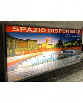 Galleria pedonale Piazza di Spagna pubblicità cartello retroilluminato indoor per 30 giorni Parcheggio Villa Borghese Roma -SAB